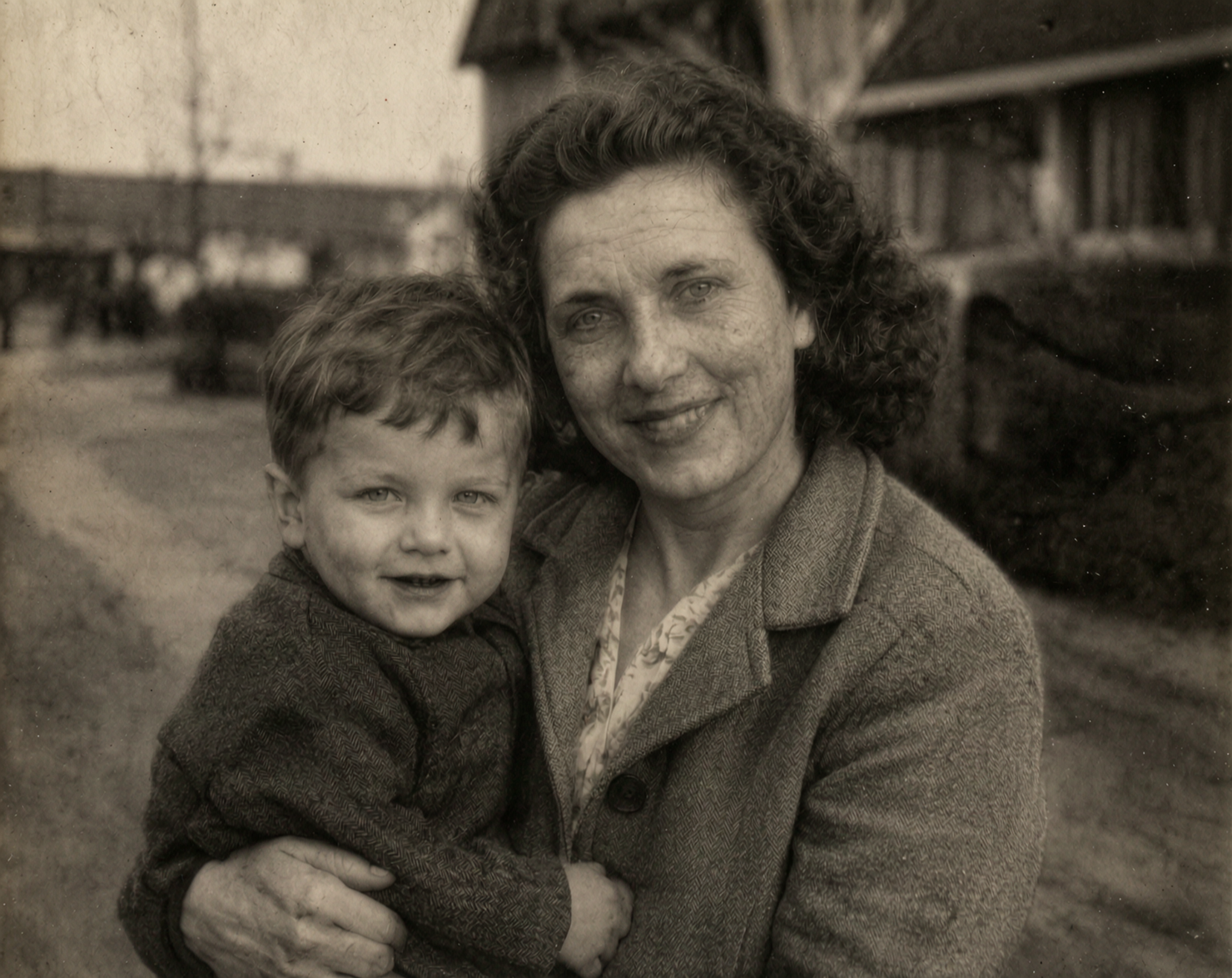 After restoration — restored old family photograph