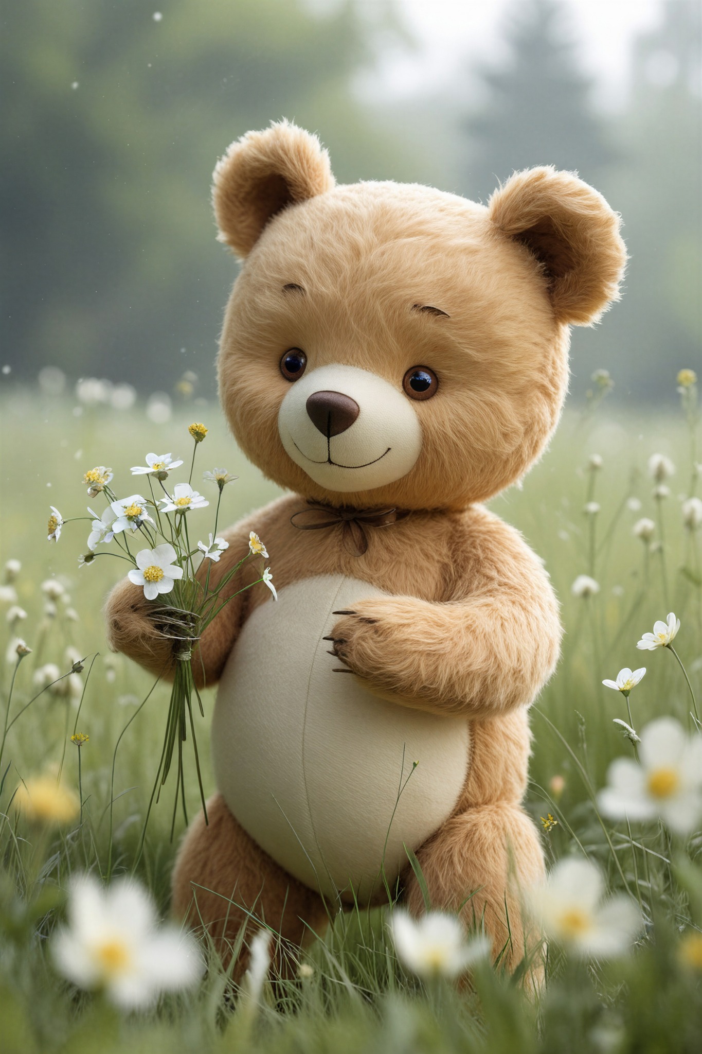 Theodore with flowers
